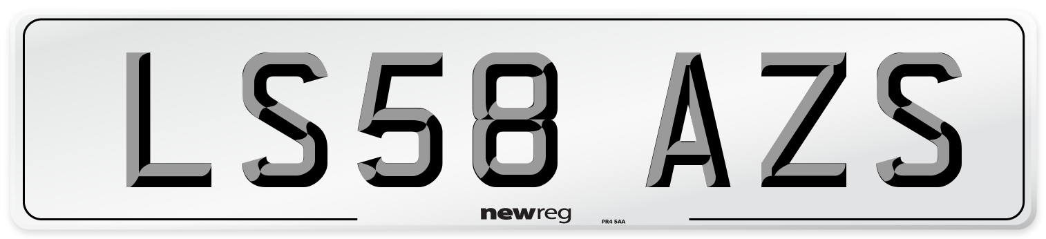 LS58 AZS Number Plate from New Reg